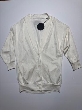 COG The Big Smoke NWT Elsa Cardigan Off White Button-Front V-Neck Sweater O/S